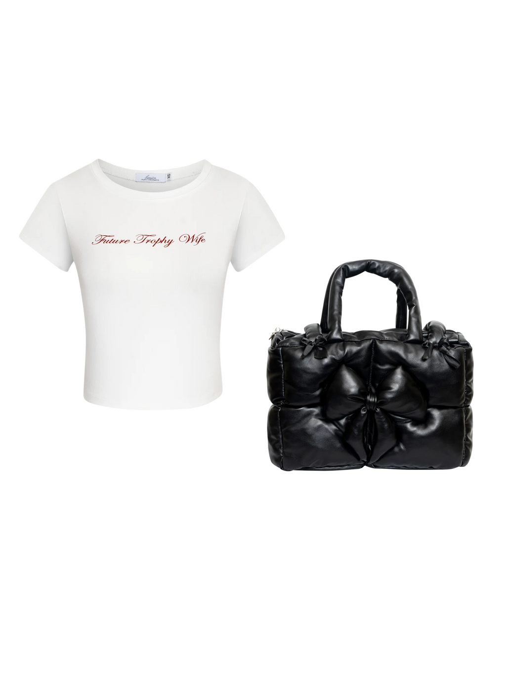 SALE BUNDLE: 'Future Trophy Wife' Tee + Black Pillow Bag