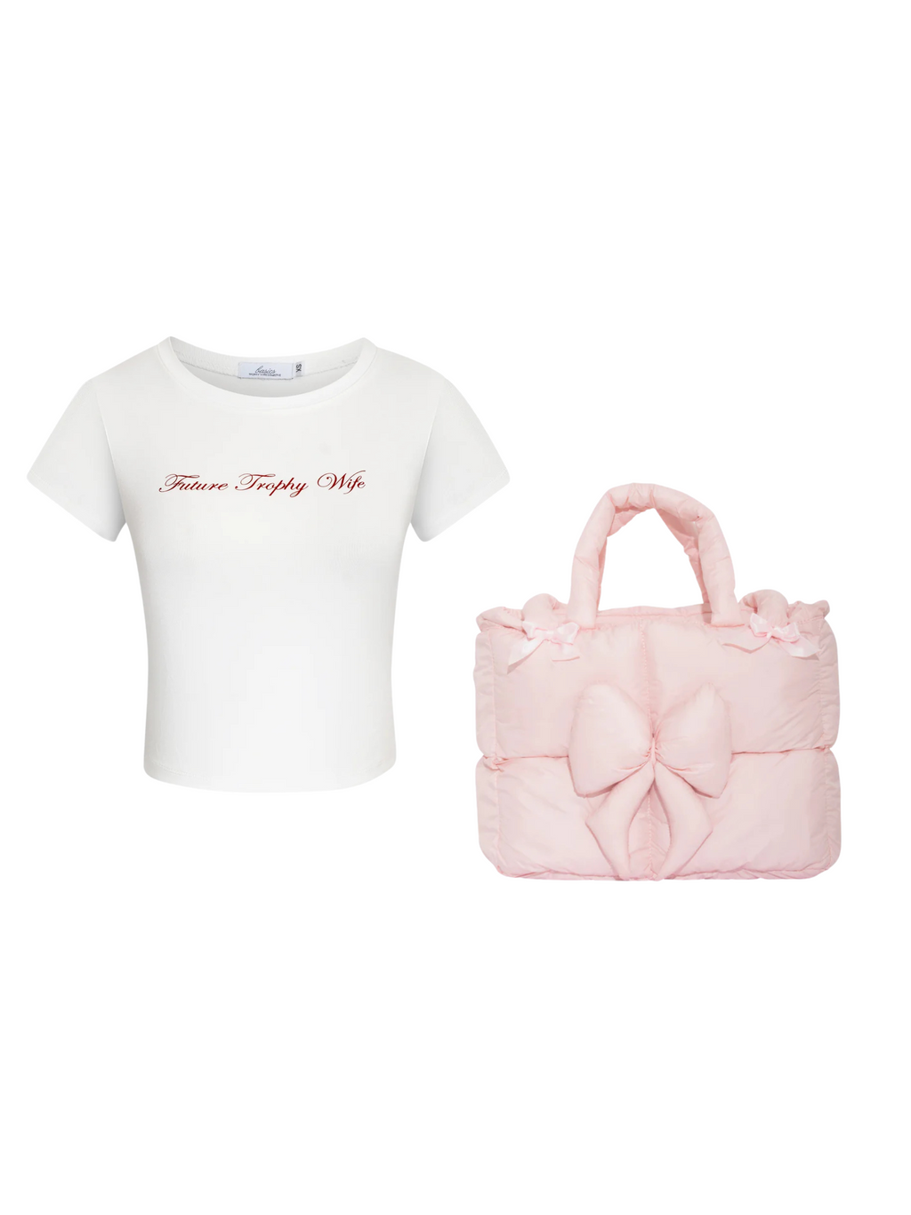 SALE BUNDLE: 'Future Trophy Wife' Tee & Pink Pillow Bag