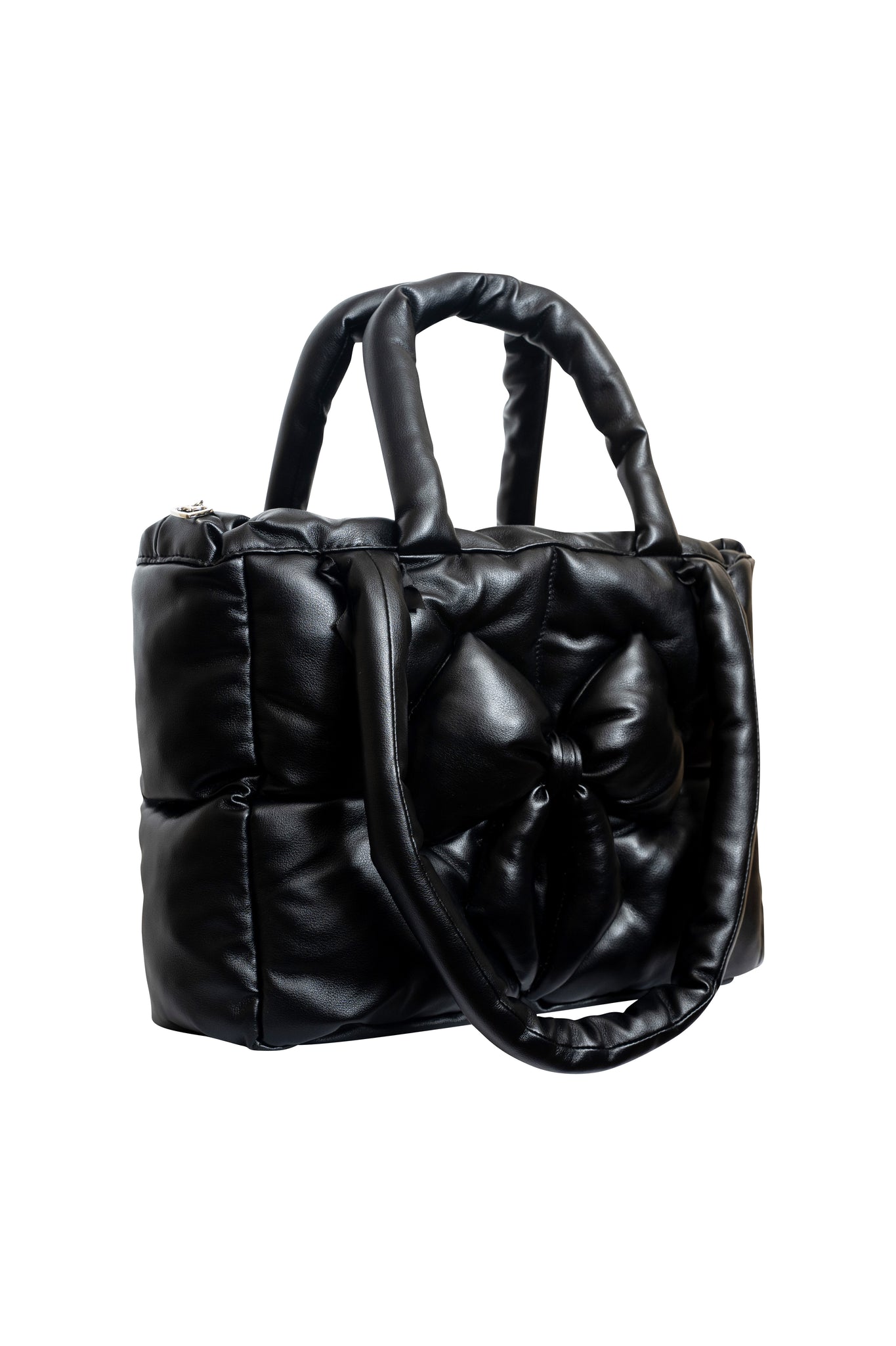 Midnight Black Bow Pillow Bag