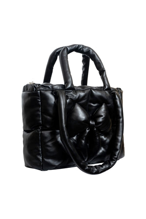 Midnight Black Bow Pillow Bag