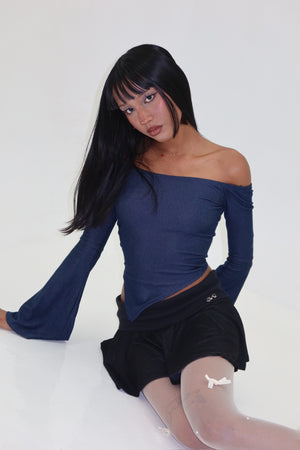 Diana ⭑ Denim Flared Top