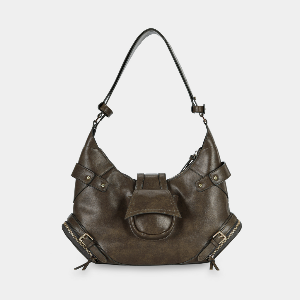 2-Face Size M Bag Dark Beige