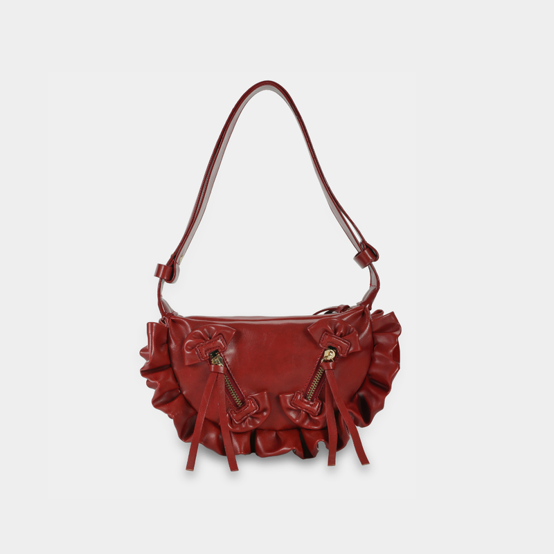 Lace Ruffle Bag Red Cherry