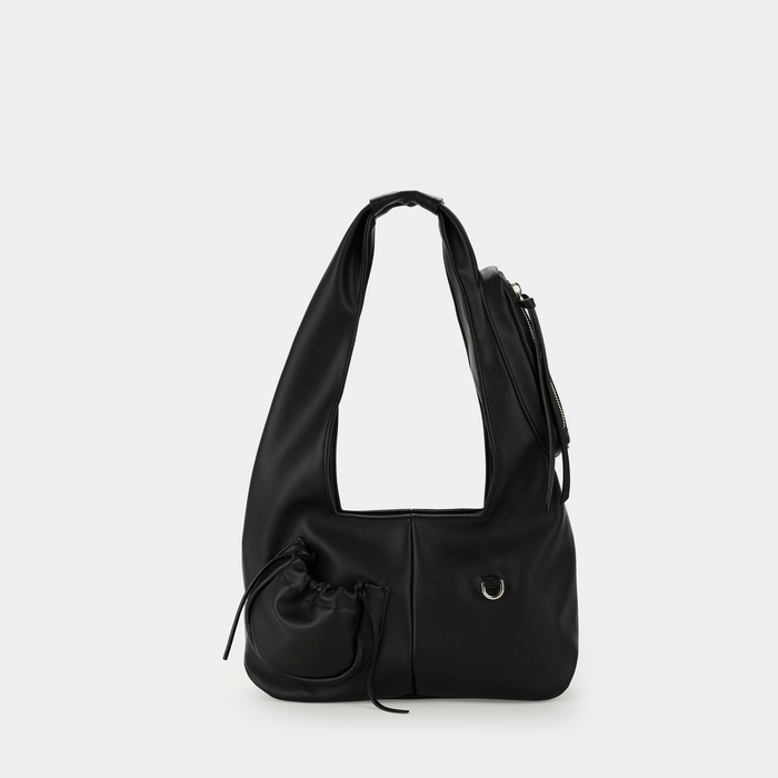 C2-Pocket Hobo Bag (Size M) Black